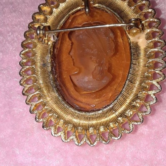 Vintage Reverse Carved Intaglio Cameo Brooch/Pendant - Picture 2 of 2
